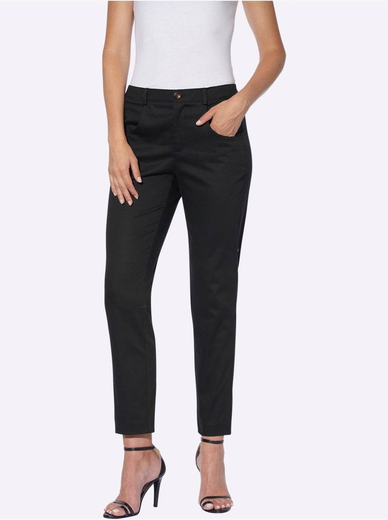 Pantalon Extensible Ceinture élastique Latérale - Taille Standard - Helline Noir - Kiabi