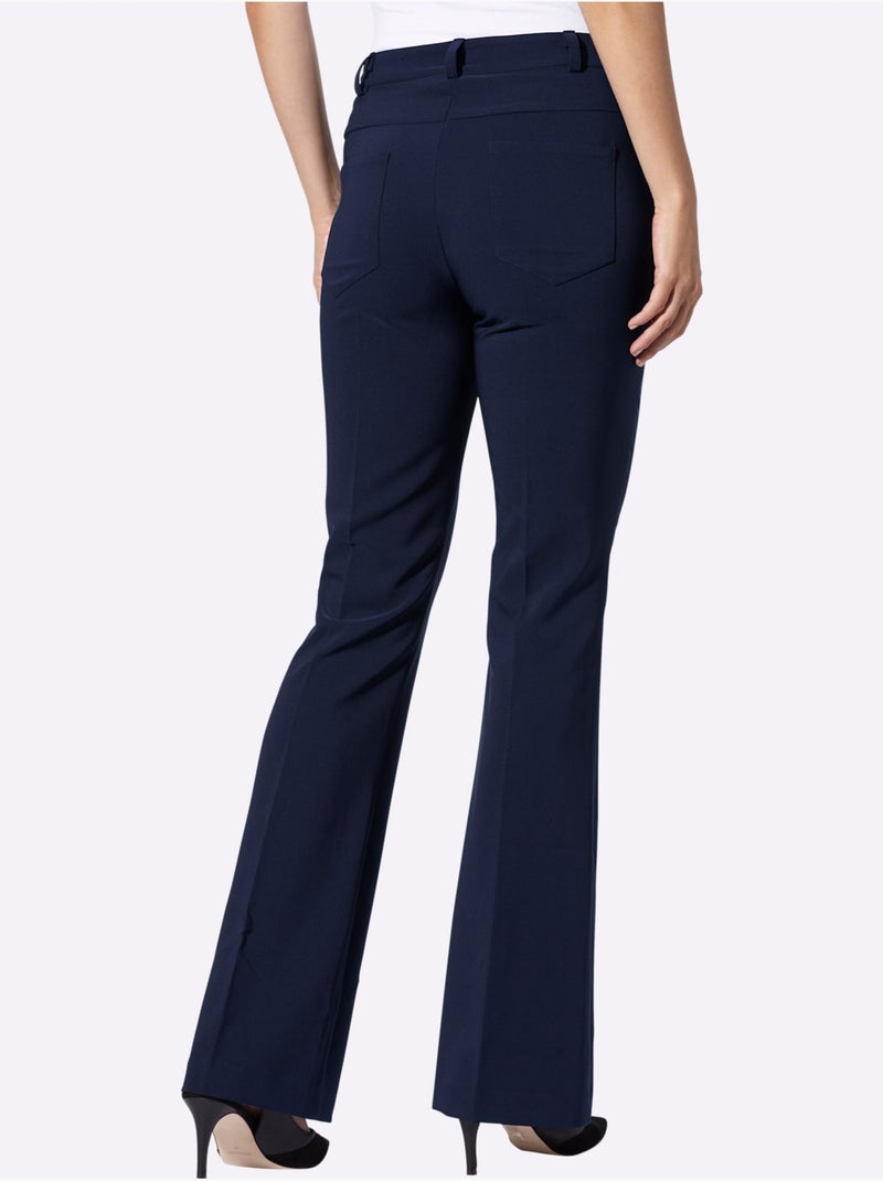 Pantalon extensible coupe bootcut tendance - taille standard - helline Bleu marine - Kiabi