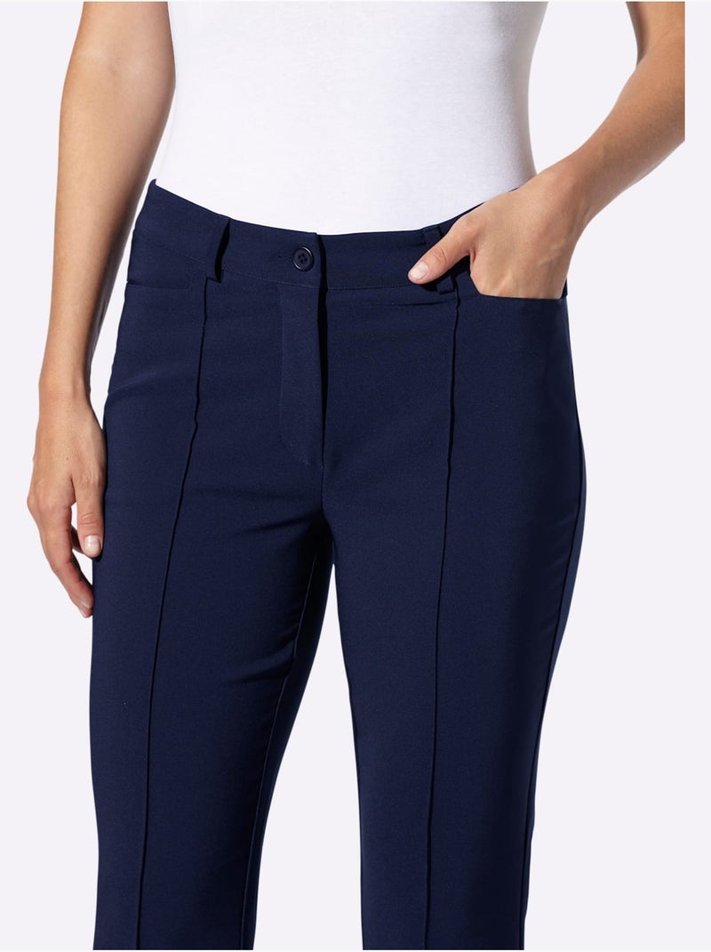 Pantalon extensible coupe bootcut tendance - taille standard - helline Bleu marine - Kiabi