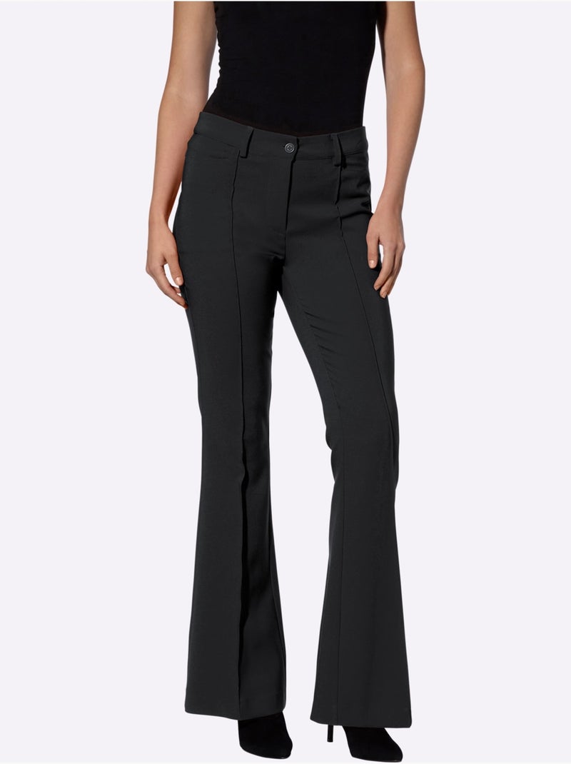 Pantalon extensible coupe bootcut tendance - taille standard - helline Noir - Kiabi