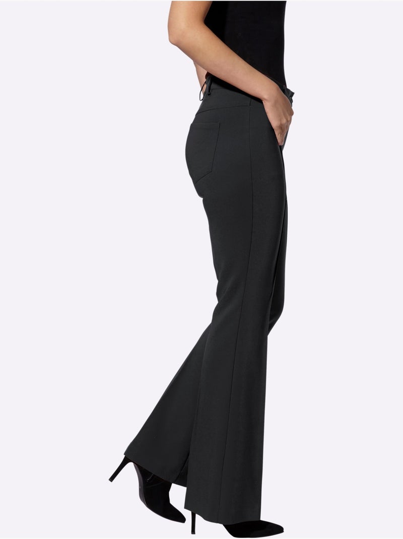 Pantalon extensible coupe bootcut tendance - taille standard - helline Noir - Kiabi