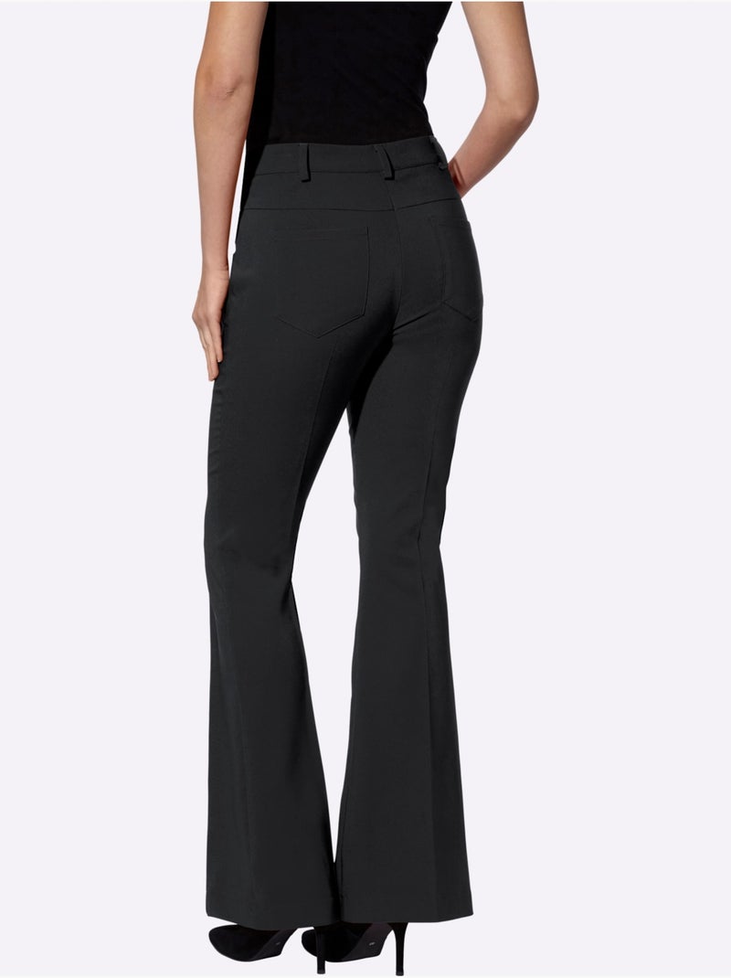 Pantalon extensible coupe bootcut tendance - taille standard - helline Noir - Kiabi