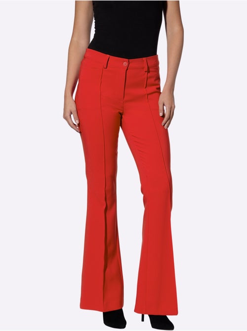 Pantalon extensible coupe bootcut tendance - taille standard - helline - Kiabi Pantalon extensible coupe bootcut tendance - taille standard - helline - Kiabi