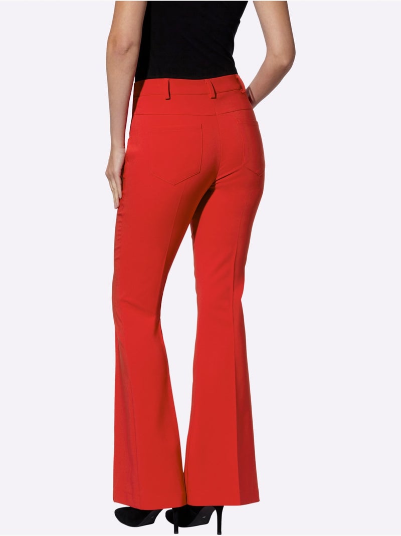 Pantalon extensible coupe bootcut tendance - taille standard - helline Rouge - Kiabi