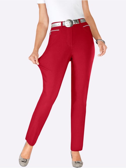 Pantalon extensible slim avec poches zippées et ceinture intégrée - Taille extra courte - Witt - Kiabi