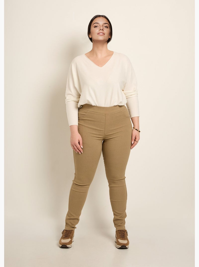 Pantalon extensible taille élastiquée - AFIBEL Beige - Kiabi