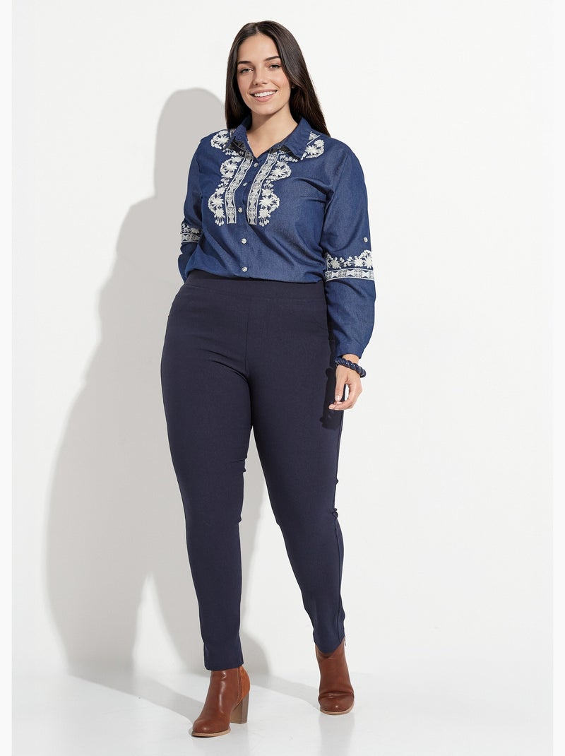 Pantalon extensible taille élastiquée - AFIBEL Bleu marine - Kiabi