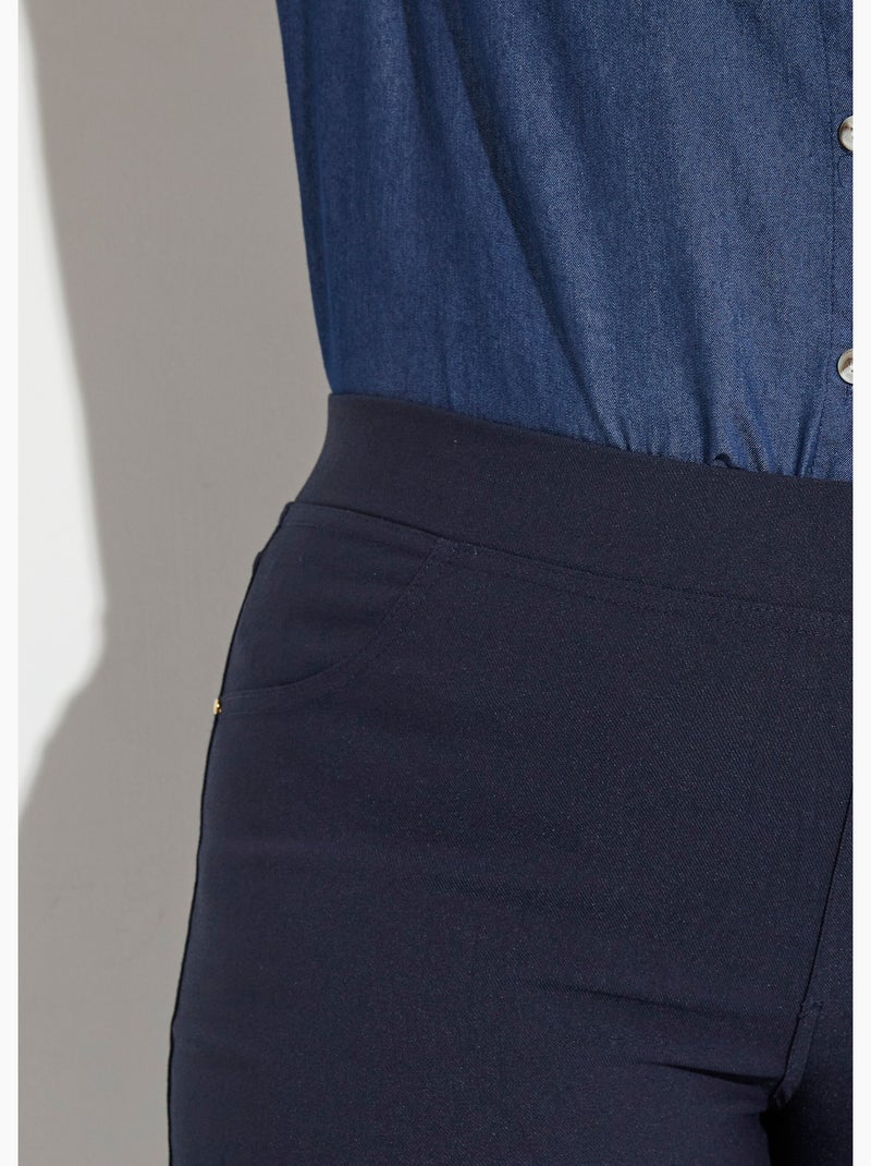 Pantalon extensible taille élastiquée - AFIBEL Bleu marine - Kiabi