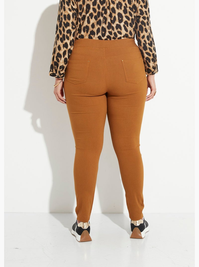 Pantalon extensible taille élastiquée - AFIBEL Camel - Kiabi