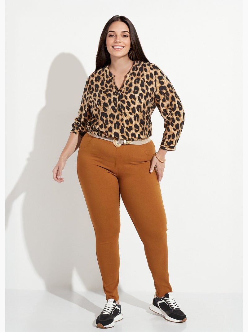 Pantalon extensible taille élastiquée - AFIBEL Camel - Kiabi