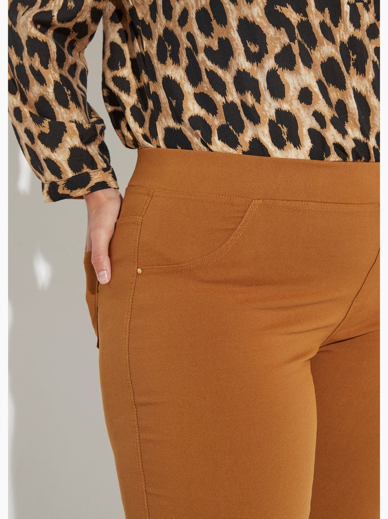 Pantalon extensible taille élastiquée - AFIBEL Camel - Kiabi