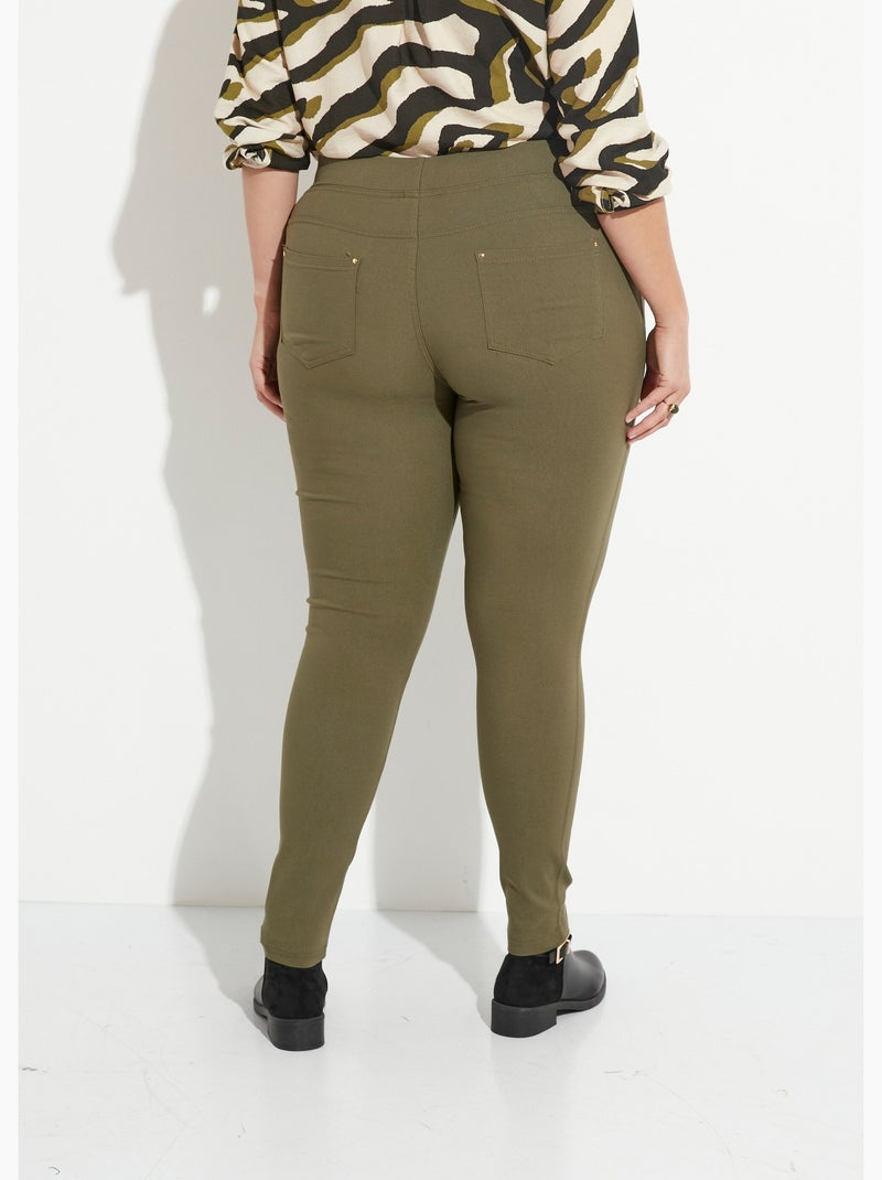 Pantalon extensible taille élastiquée - AFIBEL Kaki - Kiabi