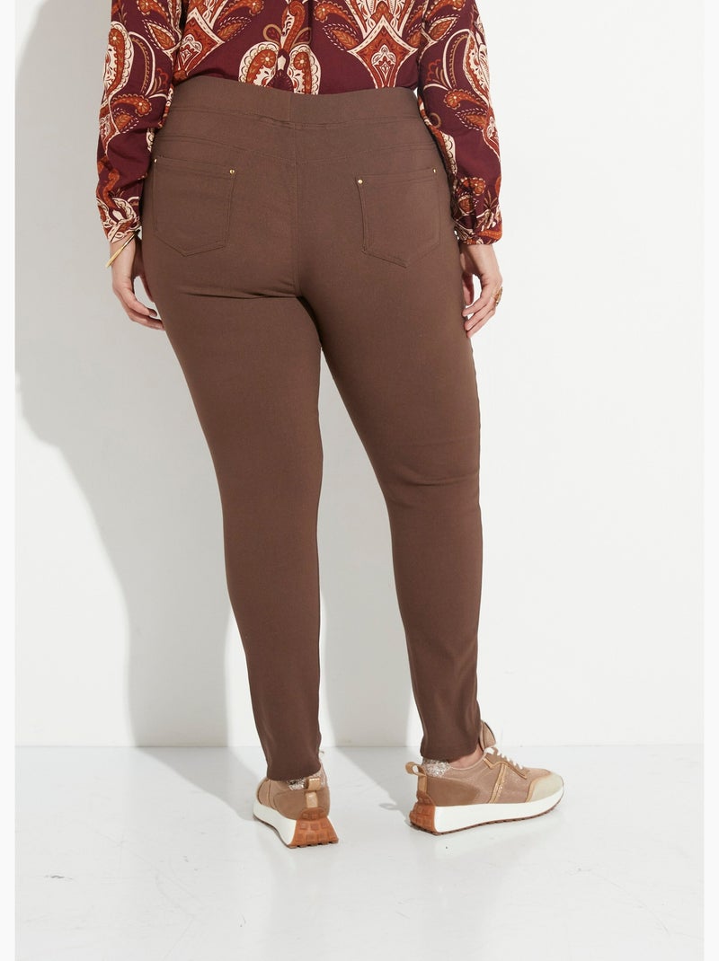 Pantalon extensible taille élastiquée - AFIBEL Marron - Kiabi