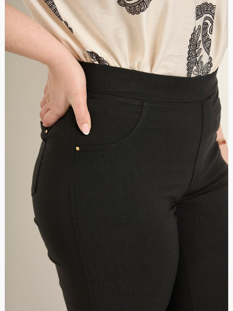 Pantalon extensible taille élastiquée - AFIBEL Noir - Kiabi