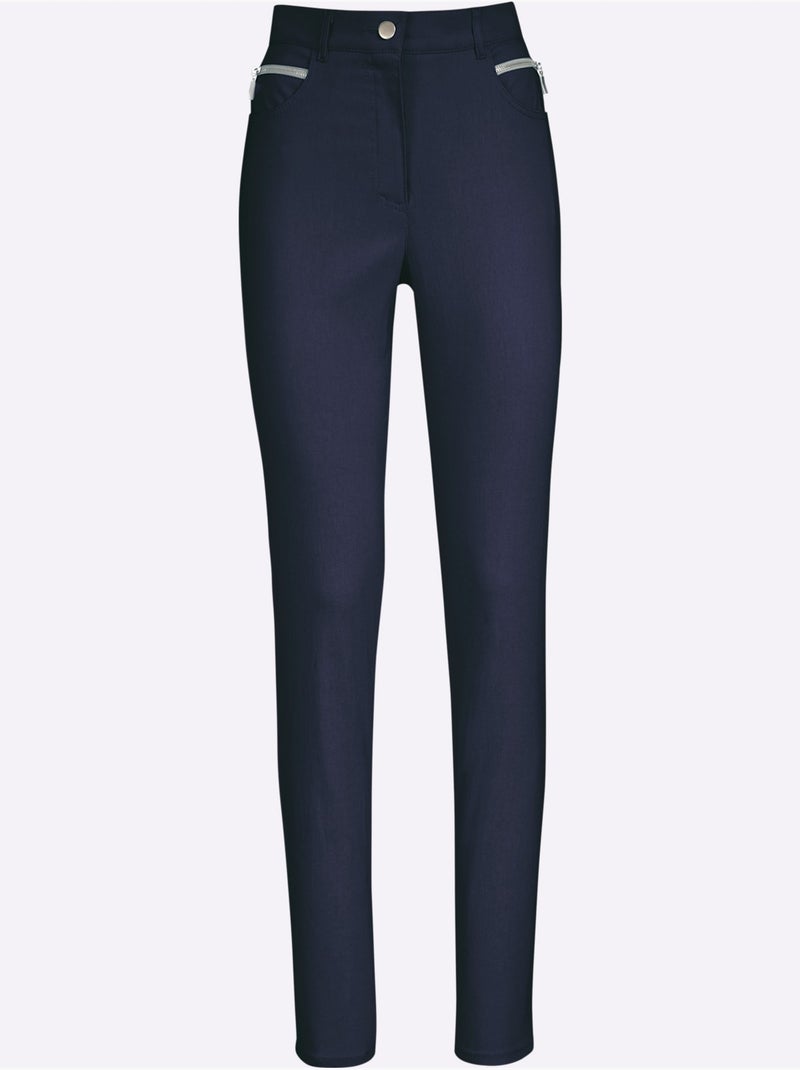 Pantalon Extensible Tombe Parfaitement Grâce Au Stretch - Taille Courte - Witt Bleu marine - Kiabi