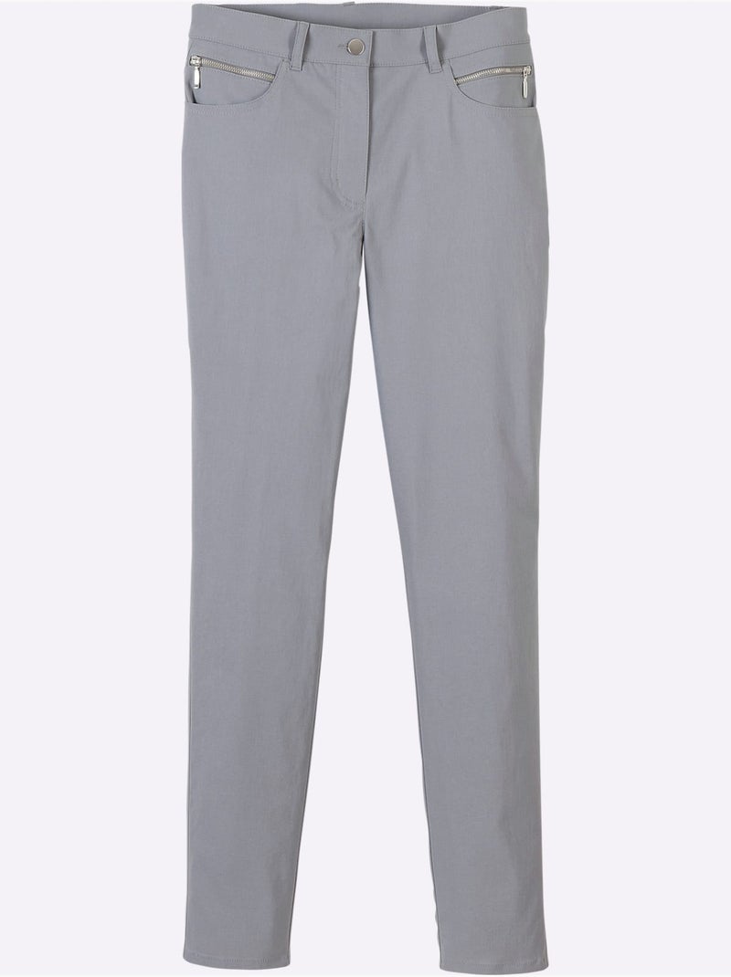 Pantalon Extensible Tombe Parfaitement Grâce Au Stretch - Taille Extra Courte - Witt Gris - Kiabi