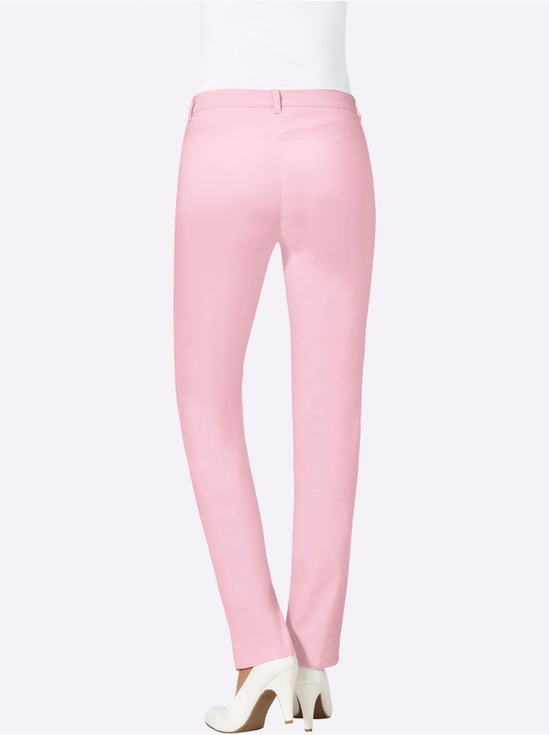 Pantalon Extensible Tombe Parfaitement Grâce Au Stretch - Taille Longue - Witt Rose - Kiabi