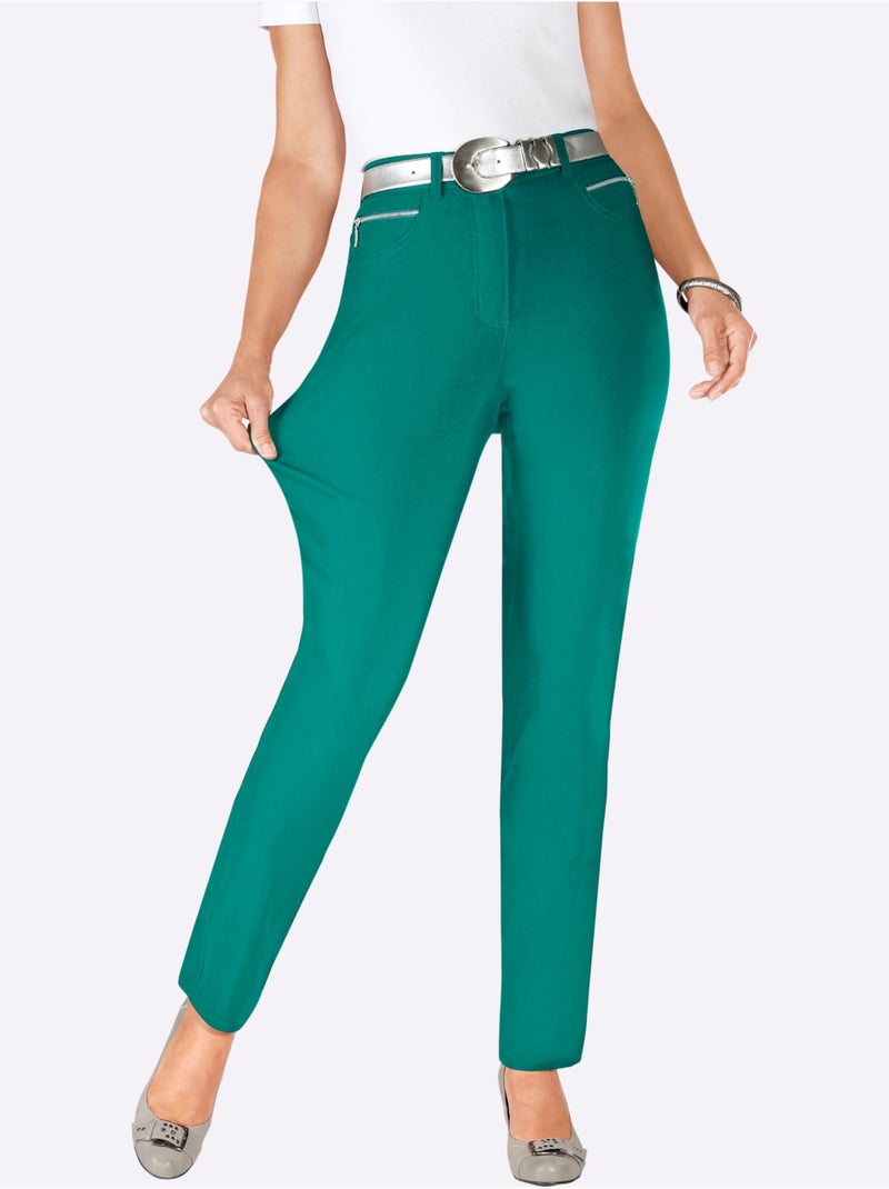 Pantalon Extensible Tombe Parfaitement Grâce Au Stretch - Taille Longue - Witt Vert émeraude - Kiabi