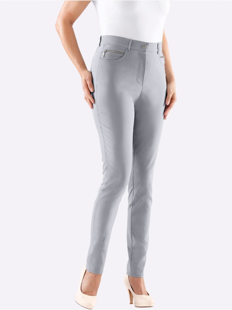 Pantalon Extensible Tombe Parfaitement Grâce Au Stretch - Taille Standard - Witt Gris - Kiabi