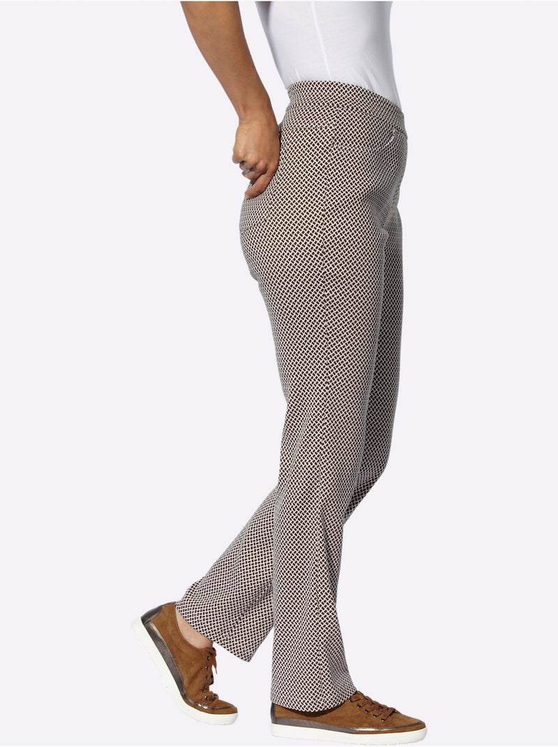 Pantalon Extensible Très élastique - Taille Courte - Witt Blanc Marron - Kiabi