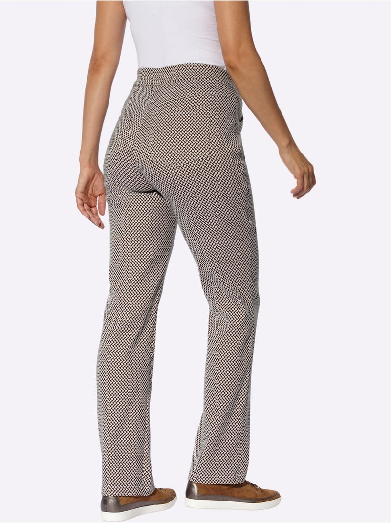 Pantalon Extensible Très élastique - Taille Courte - Witt Blanc Marron - Kiabi