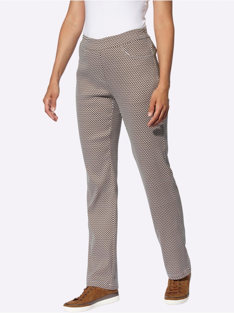 Pantalon Extensible Très élastique - Taille Extra Courte - Witt Blanc Marron - Kiabi