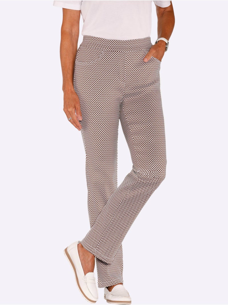 Pantalon Extensible Très élastique - Taille Standard - Witt Blanc Marron - Kiabi
