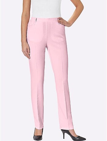 Pantalon féminin avec ceinture élastique et poches devant - Taille standard - Moda Vilona