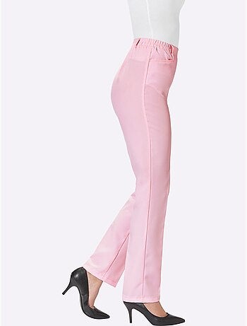 Pantalon féminin avec ceinture élastique et poches devant - Taille standard - Moda Vilona