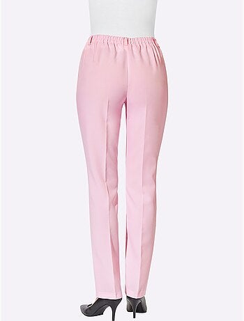Pantalon féminin avec ceinture élastique et poches devant - Taille standard - Moda Vilona