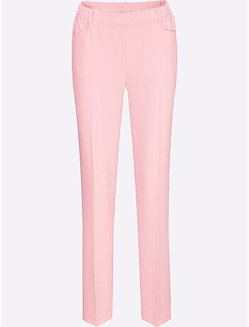 Pantalon féminin avec ceinture élastique et poches devant - Taille standard - Moda Vilona