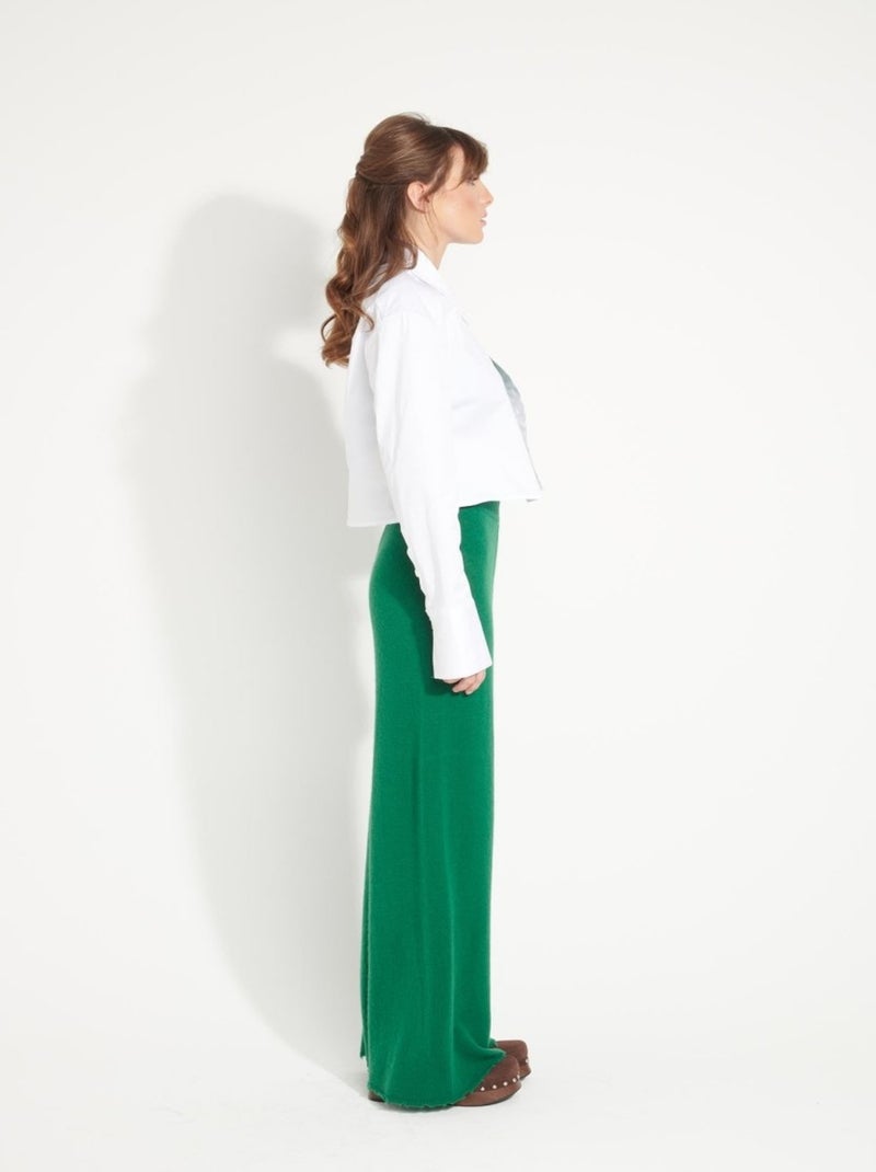 Pantalon femme 100% cachemire déjaugé - AVA 15 Vert émeraude - Kiabi