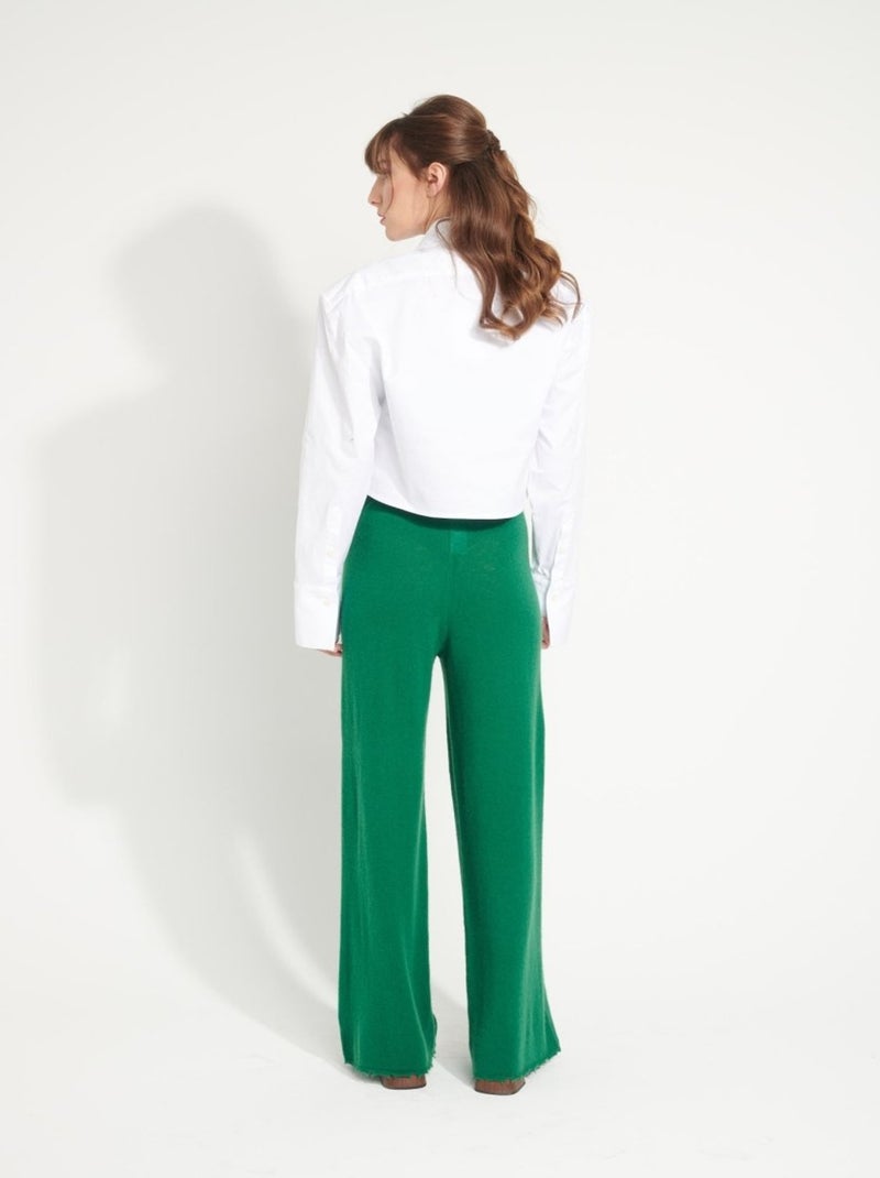 Pantalon femme 100% cachemire déjaugé - AVA 15 Vert émeraude - Kiabi