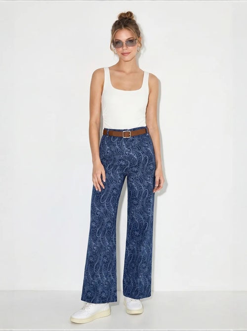 Pantalon femme à ceinture jambe large lucci - Kiabi Pantalon femme à ceinture jambe large lucci - Kiabi