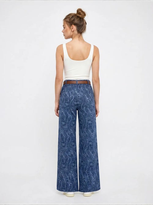 Pantalon femme à ceinture jambe large lucci - Kiabi Pantalon femme à ceinture jambe large lucci - Kiabi