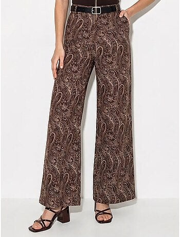 Pantalon femme à ceinture jambe large lucci