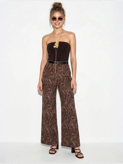 Pantalon femme à ceinture jambe large lucci - Kiabi Pantalon femme à ceinture jambe large lucci - Kiabi
