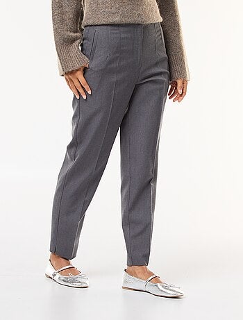 Pantalon femme à coupe droite et taille haute