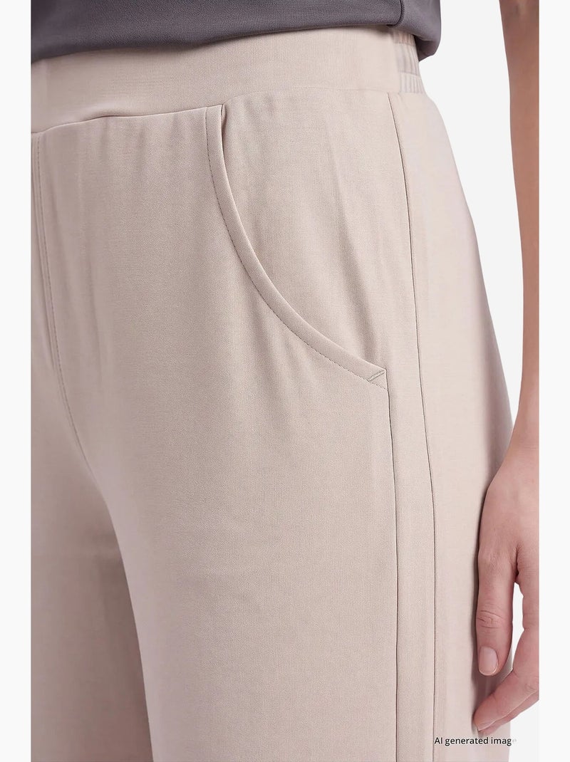 Pantalon femme à enfiler tommy Beige argile - Kiabi