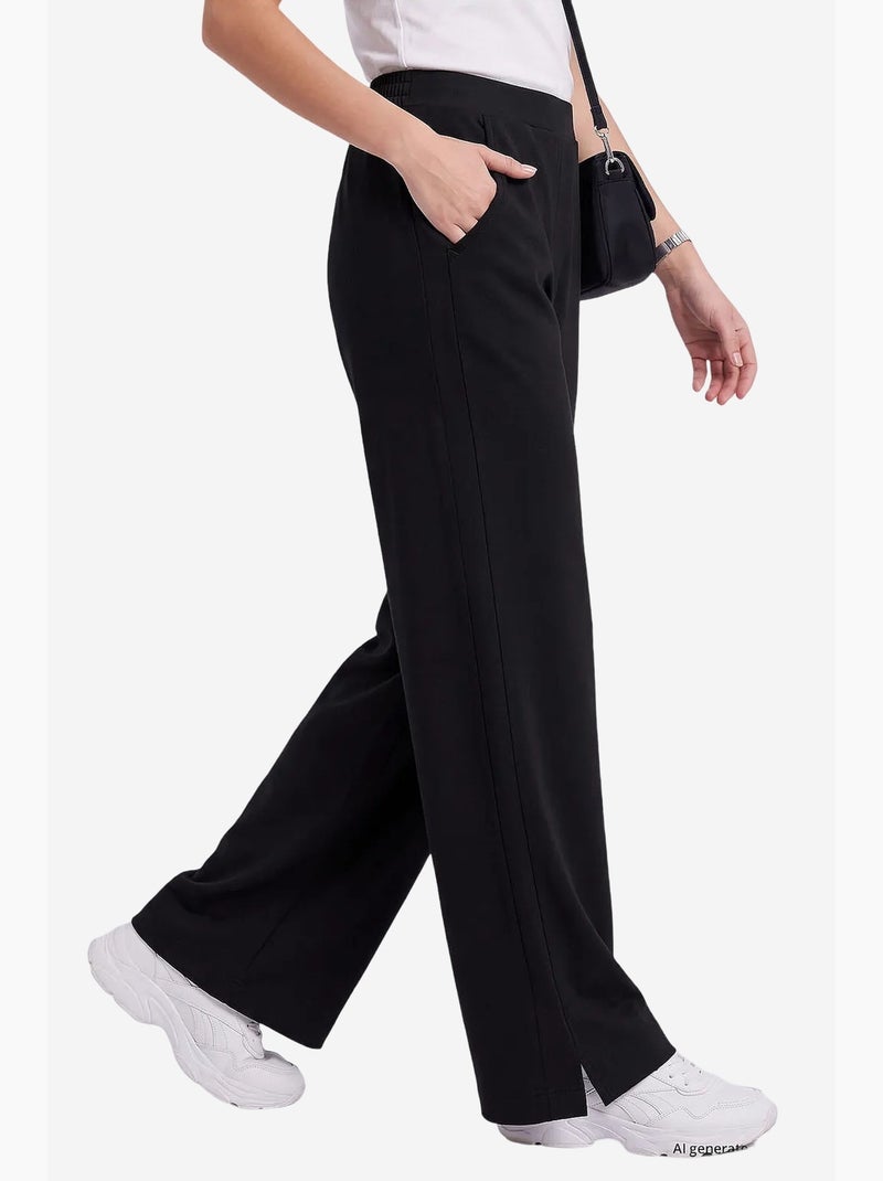 Pantalon femme à enfiler tommy Noir - Kiabi