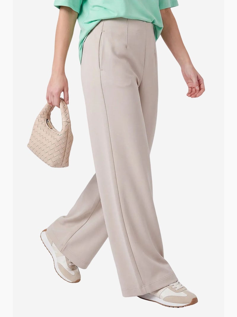Pantalon femme à jambe droite tommy Sable - Kiabi