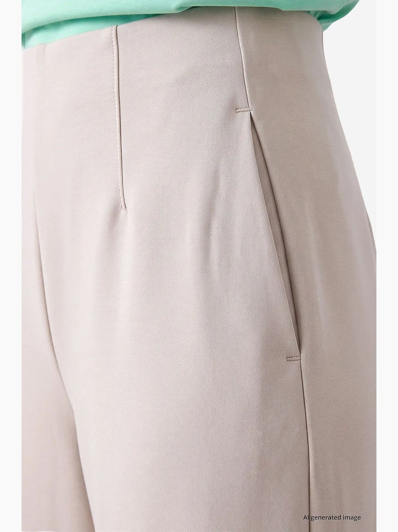 Pantalon femme à jambe droite tommy Sable - Kiabi