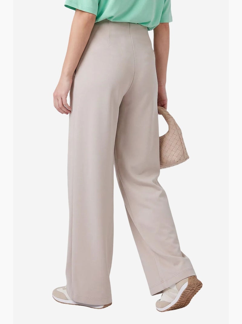 Pantalon femme à jambe droite tommy Sable - Kiabi