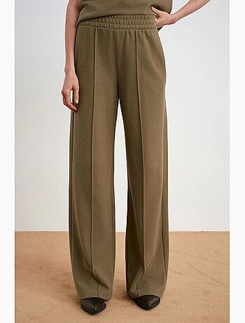Pantalon femme à jambes larges et taille élastique dilvin
