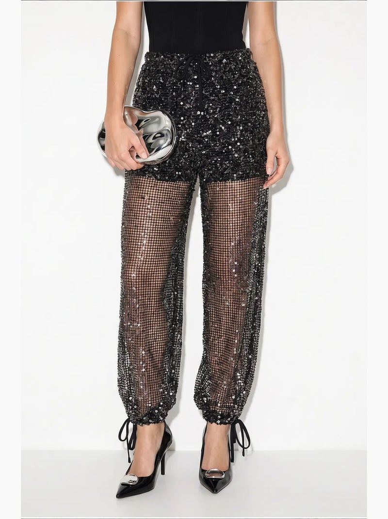 Pantalon femme à paillettes lucci Noir - Kiabi