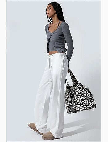 Pantalon femme à taille élastique droite busem