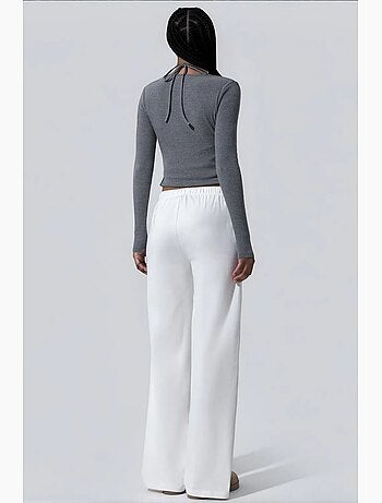Pantalon femme à taille élastique droite busem