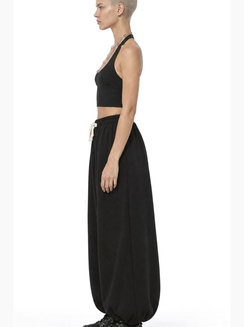 Pantalon femme à taille élastique jogger busem Noir - Kiabi