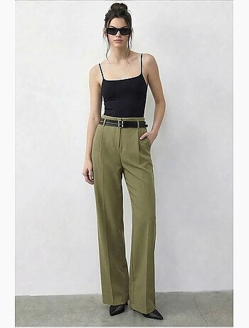 Pantalon femme à taille haute et jambe large lucci