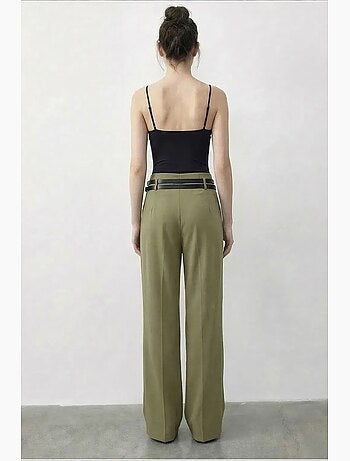 Pantalon femme à taille haute et jambe large lucci